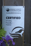 Certified Wildlife Friendly Garden Sign –  Brushed Aluminum