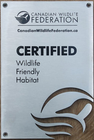 Certified Wildlife Friendly Garden Sign –  Brushed Aluminum