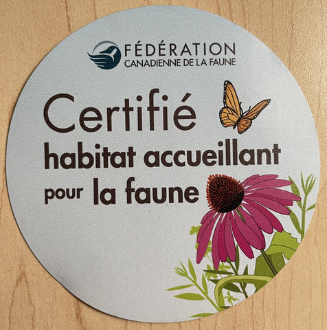 Décalcomanie de fenêtre de certification de jardin